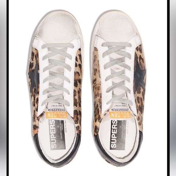 RARE GOLDEN GOOSE Sz 39 WELL LOVED Leopard print superstar sneakers, many flaws - Picture 2 of 11